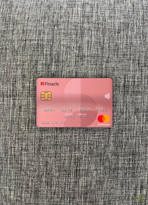 Photolook mastercard de la banque Finacle en Inde , avant